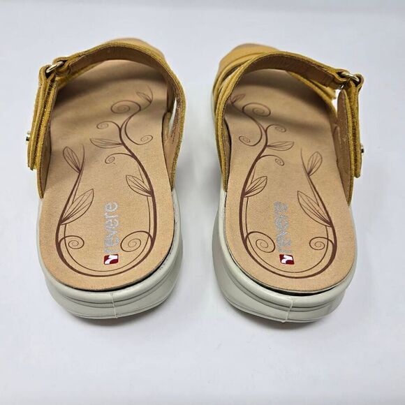 REVERE RIO LEATHER FRENCH MUSTARD ORTHOTIC COMFORT SANDALS WOMENS SIZE 10 M EUC - Picture 3 of 7